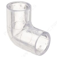 3/4" Clear PVC 90 Elbow Socket, 406-007LBC
