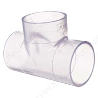 1/4" Clear PVC Tee Socket, 401-002L
