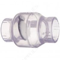 2" Clear PVC Utility Swing Check Valve, Threaded, EPDM, S1520C20F