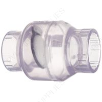 1" Clear PVC Utility Swing Check Valve, Threaded, EPDM, S1520C10F