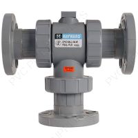 2-1/2" Hayward Actuator Ready TW Series 3-Way True Union CPVC Ball Valve