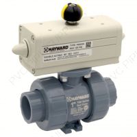 1/2" Hayward PSDTBH Pneumatic Actuated True Union CPVC Ball Valve, EPDM O-Rings