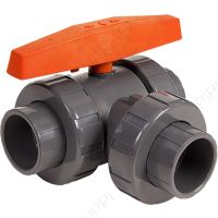 2-1/2" Hayward LA Series 3-Way Lateral True Union PVC Ball Valve