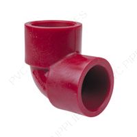 4" Red Kynar PVDF 90 Elbow, 3806-040