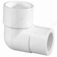 3/4" x 1/2" Schedule 40 PVC 90 Elbow Socket, 406-101