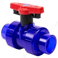 3/4" PVC Low Extractable True Union Ball Valve FPT x Socket, EPDM O-Ring
