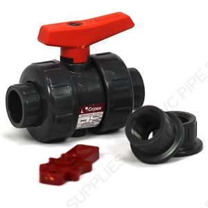 2 1/2" PVC Industrial Ball Valve Gray Socket,  EPDM Seals - 21131