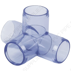 1/2" Clear 4-Way Furniture Grade PVC Fitting