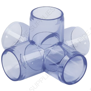 3/4" Clear 5-Way Furniture Grade PVC Fitting