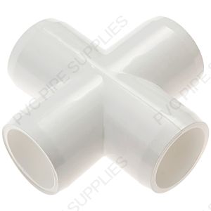 1 1/2" White Cross Furniture Grade PVC Fitting 1 1/2" White Cross Furniture Grade PVC Fitting