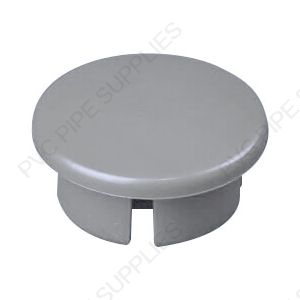 1 1/4" Gray Dome Cap Furniture Grade PVC Fitting