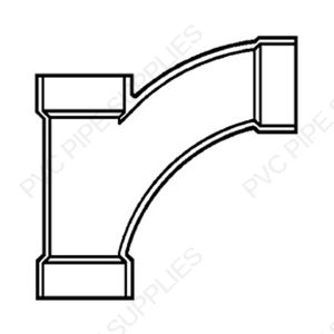 8" x 4" Comb Y & 1/8" 2 Pc DWV Fitting, D504-582 8" x 4" Comb Y & 1/8" 2 Pc DWV Fitting, D504-582
