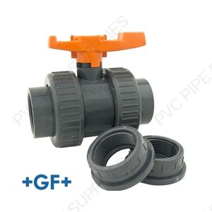 3/4" Georg Fischer 375 Series PVC True Union Ball Valve with Socket and threaded ends