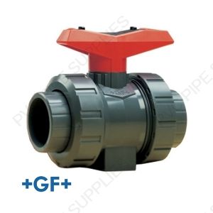 1 1/2" Georg Fischer 546 Series PVC True Union Ball Valve with socket and threaded ends
