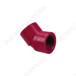 1 1/2" Red Kynar PVDF 45 Elbow, 3819-015 1 1/2" Red Kynar PVDF 45 Elbow, 3819-015