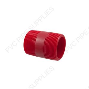 1/2" x Short Red Kynar PVDF Nipples, 3861-078