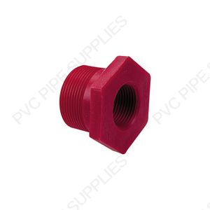2" x 1" Red Kynar PVDF Bushing, 3839-249 2" x 1" Red Kynar PVDF Bushing, 3839-249