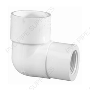 1 1/4" x 1" Schedule 40 PVC 90 Elbow Socket x Thread, 407-168