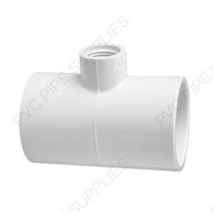 2" x 1/2" Schedule 40 PVC Tee Socket x Socket x Thread, 402-247 2" x 1/2" Schedule 40 PVC Tee Socket x Socket x Thread, 402-247