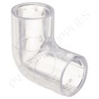 3/8" Clear PVC 90 Elbow Socket, 406-003L