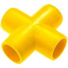 1 1/4" Yellow Cross Furniture Grade PVC Fitting